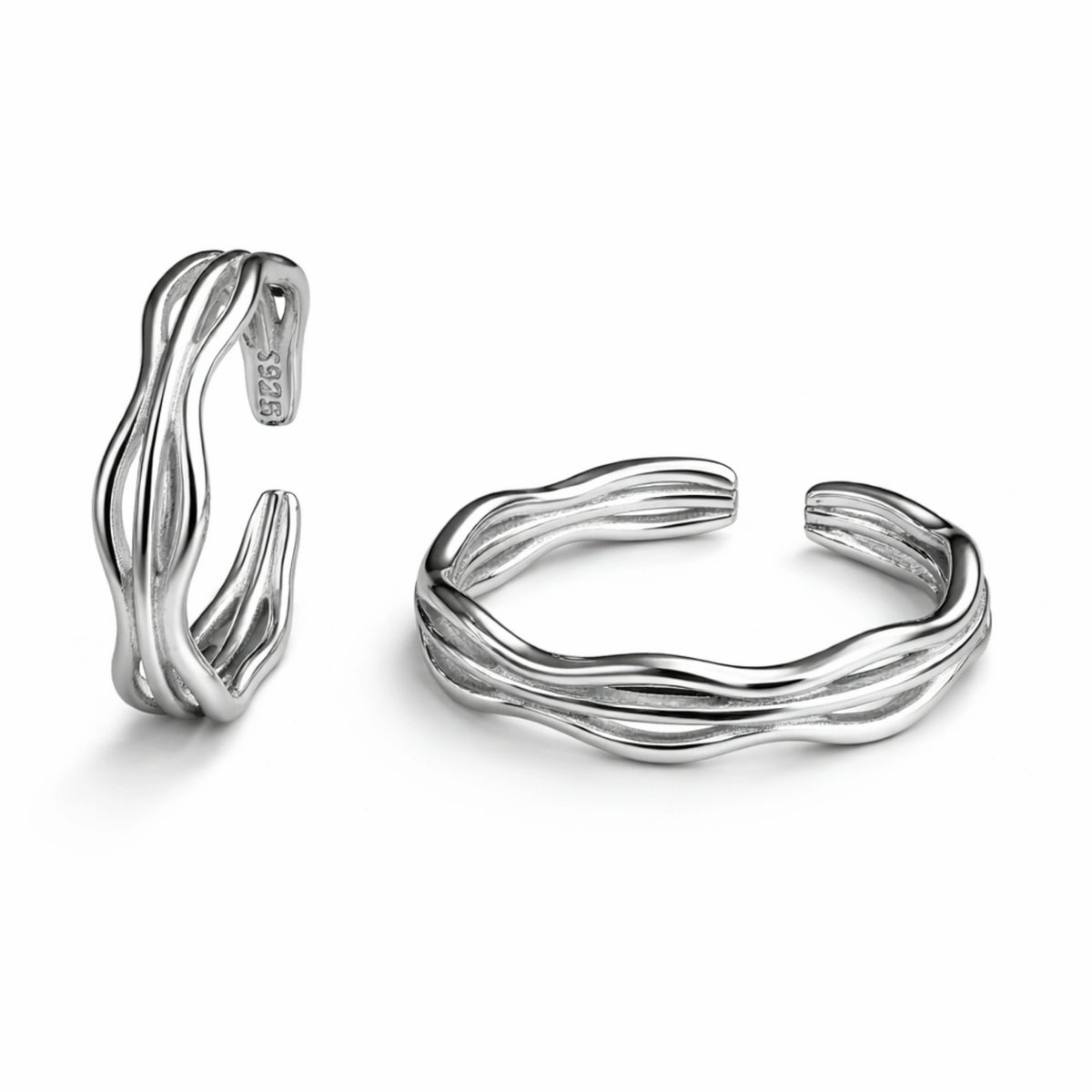 925 Sterling Silver Wave Texture Ring