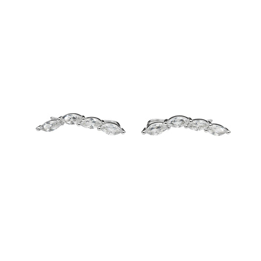 925 Sterling Silver CZ Marquise Ear Cuffs