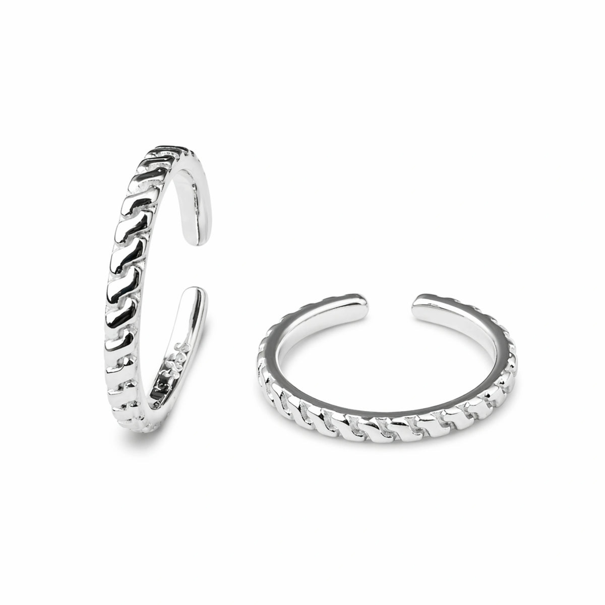 925 Sterling Silver Chain Pattern Ring