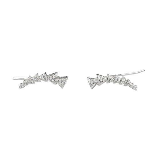 925 Sterling Silver Triangle CZ Ear Climbers