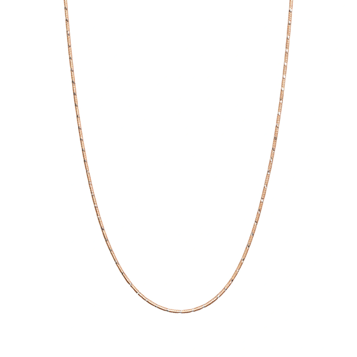 925 Sterling Silver Rose Gold Box Chain Necklace with Silver Stations