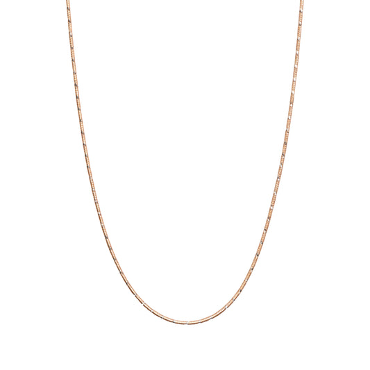 925 Sterling Silver Rose Gold Box Chain Necklace with Silver Stations