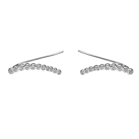 925 Sterling Silver CZ Ear Climbers