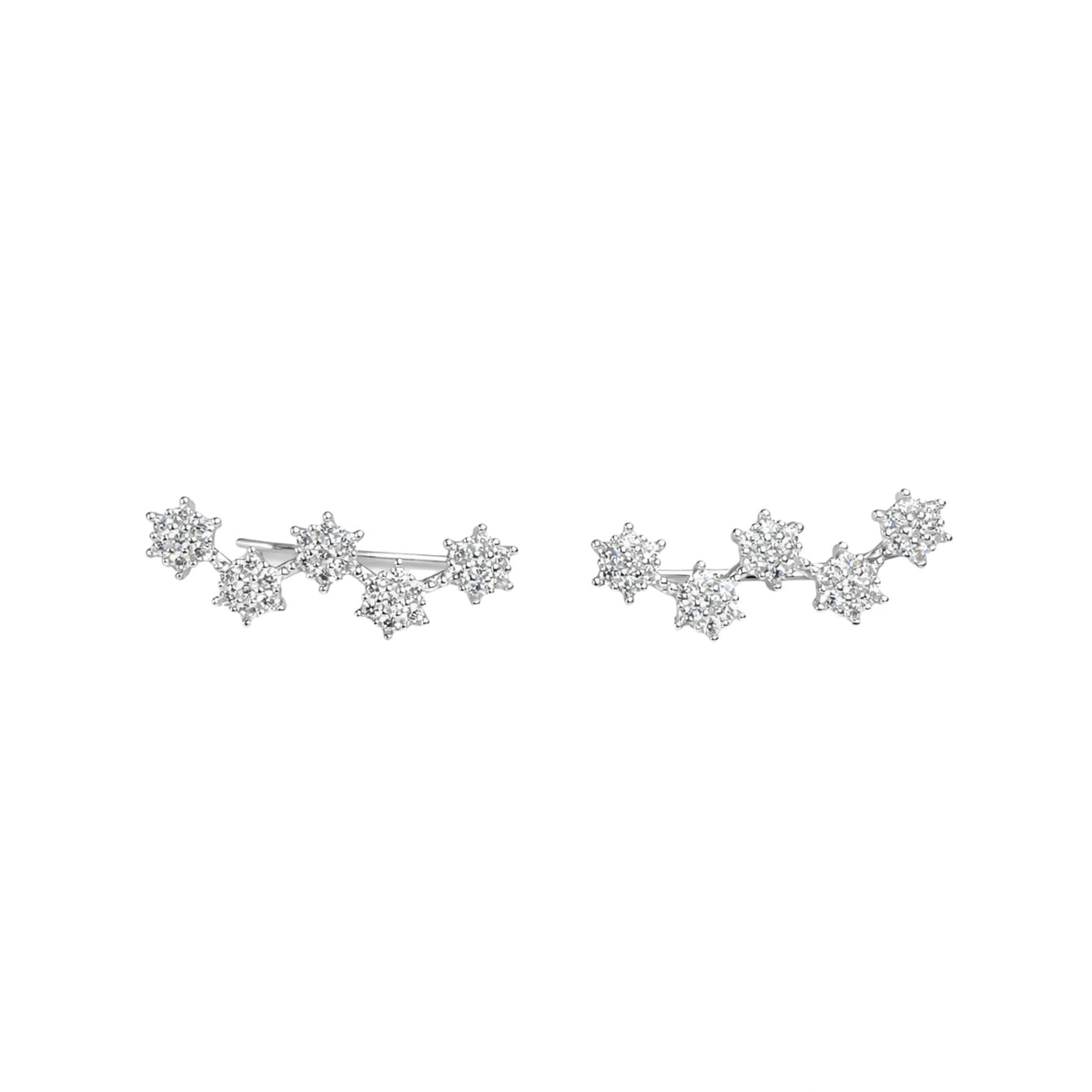 925 Sterling Silver Star CZ Ear Climbers
