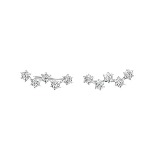 925 Sterling Silver Star CZ Ear Climbers