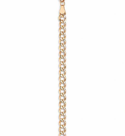 925 Sterling Silver Gold Plated Cuban Link Chain Bracelet for Women