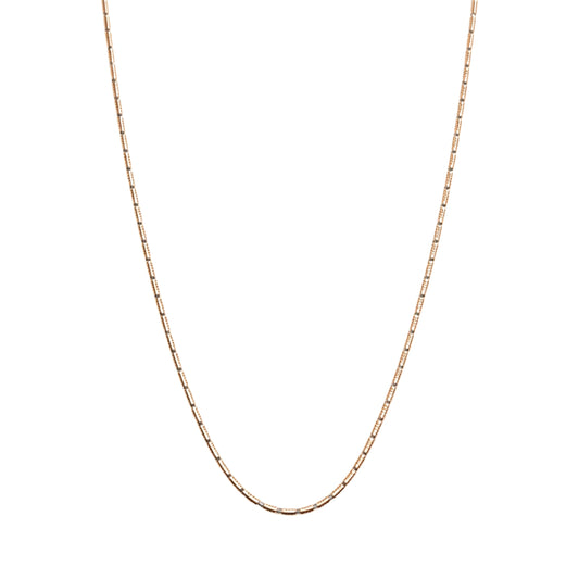 925 Sterling Silver Rose Gold Bar Link Chain