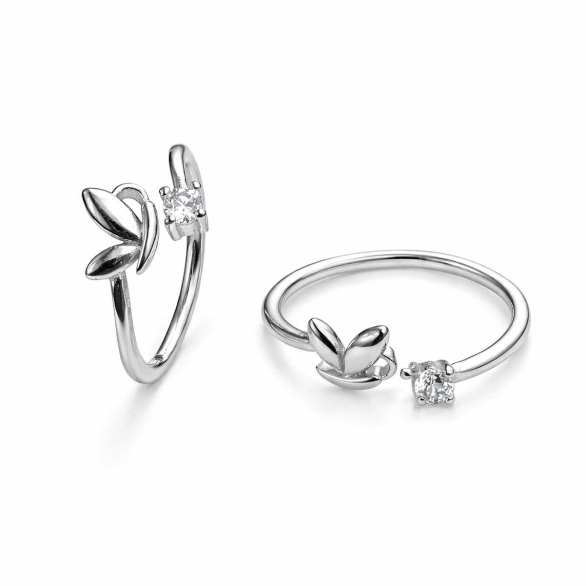 925 Sterling Silver Butterfly Zircon Ring