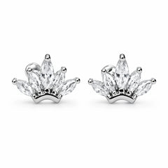 925 Sterling Silver Lotus Zircon Stud