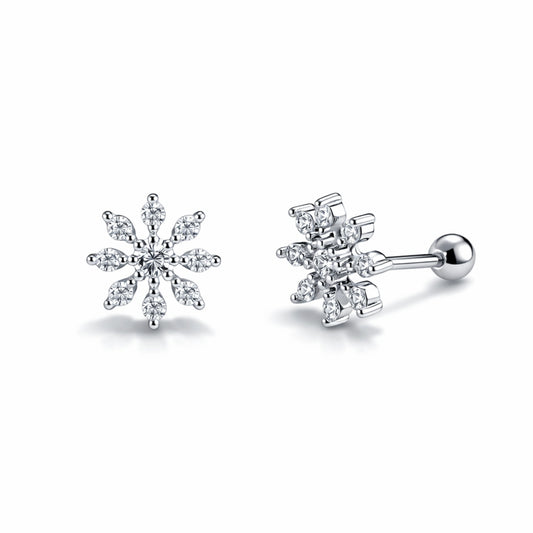 925 Sterling Silver Lotus Zircon Stud