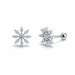 925 Sterling Silver Lotus Zircon Stud