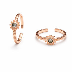 Rose Gold Floral Toe Rings | Adjustable Flower Design Ring