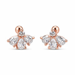 Rose Gold Crown Zircon Stud