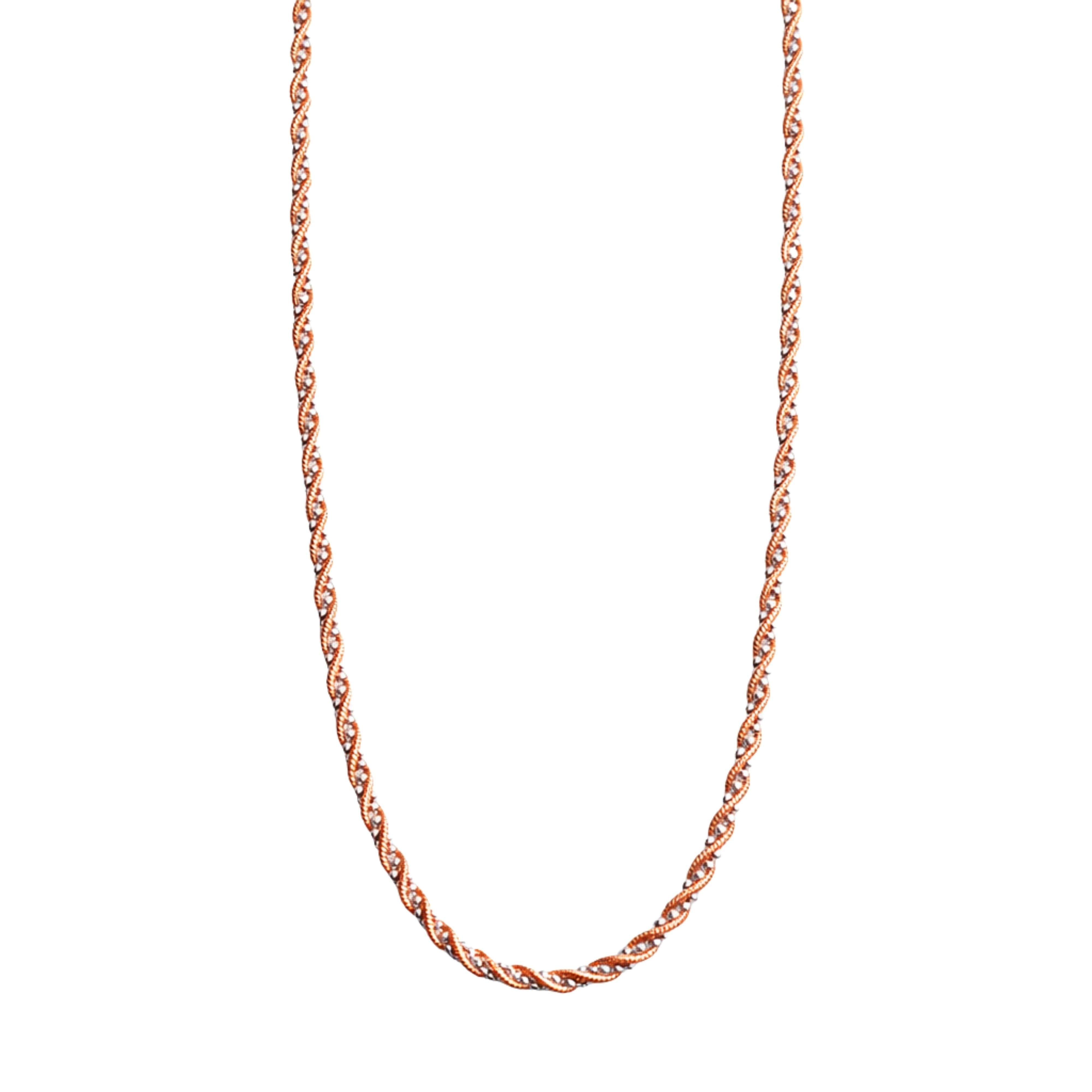 925 Sterling Silver Rose Gold Twisted Rope Chain