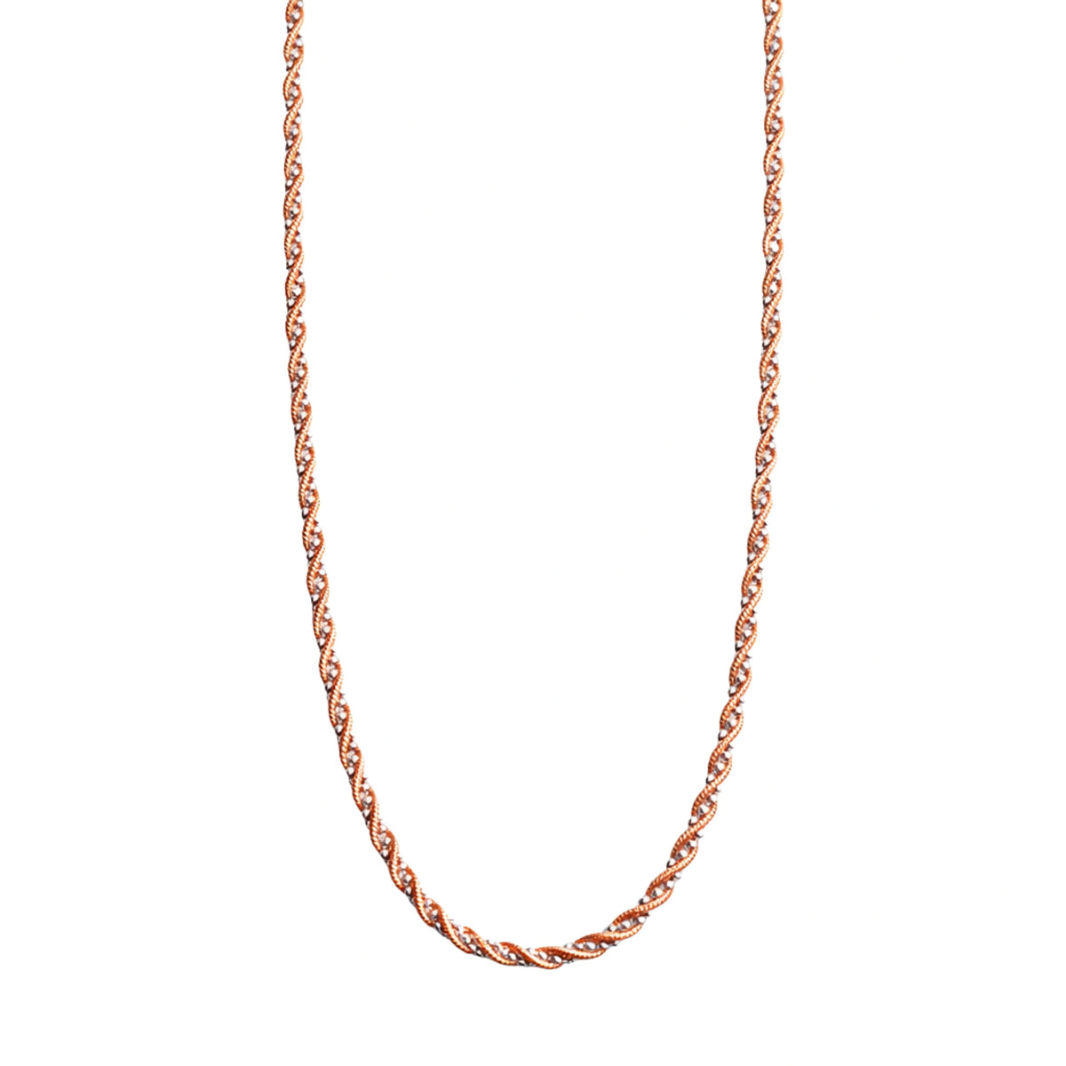 925 Sterling Silver Rose Gold Twisted Rope Chain