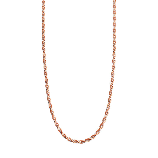925 Sterling Silver Rose Gold Twisted Rope Chain