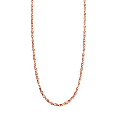 925 Sterling Silver Rose Gold Twisted Rope Chain