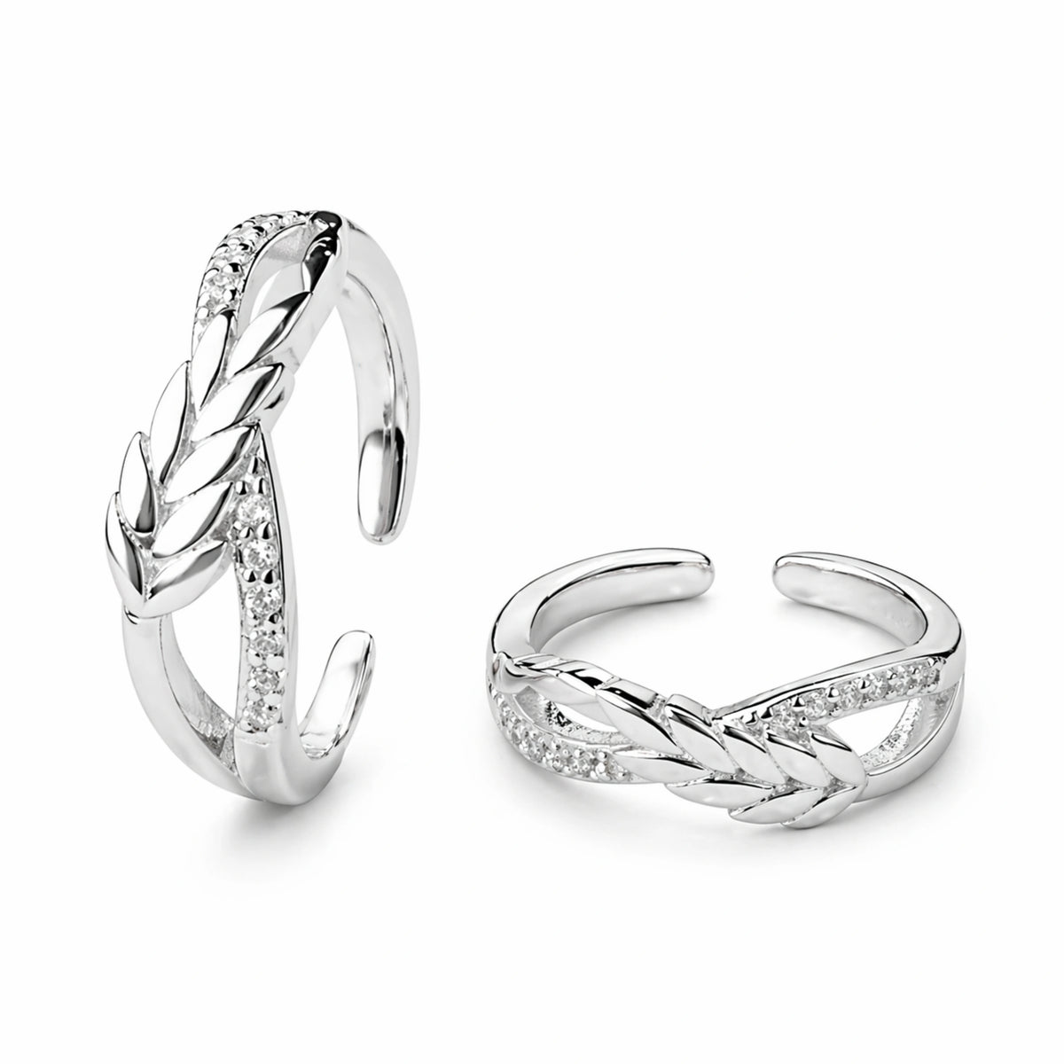 925 Sterling Silver Olive Leaf Adjustable Ring