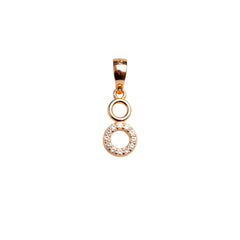 925 Sterling Silver Rose Gold Circle CZ Pendant