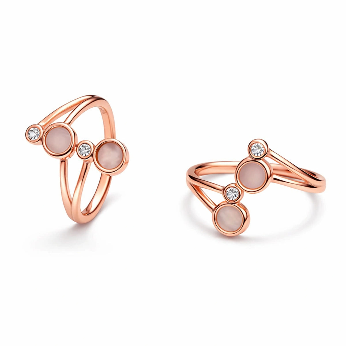 925 Sterling Silver Rose Gold Toe Ring | Adjustable Open Band with CZ & Pink Stone Detail