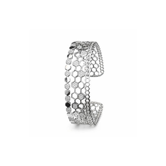 925 Sterling Silver Honeycomb Cuff Kada