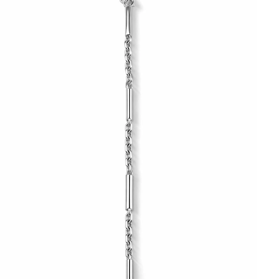 925 Sterling Silver Bar Link Chain Bracelet for Women