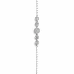 925 Sterling Silver Pavé Circle Disc Bracelet with CZ Stones