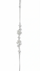 925 Sterling Silver Double Flower Crystal Bracelet for Women
