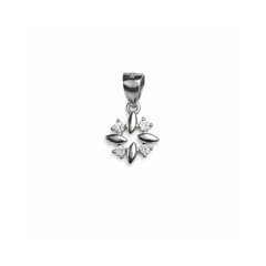 925 Sterling Silver Floral CZ Cluster Pendant