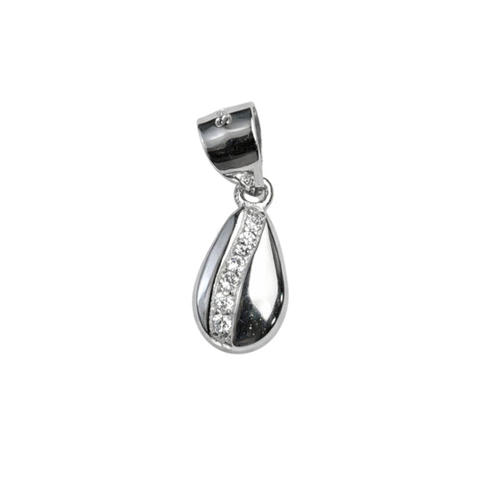 925 Sterling Silver Teardrop CZ Pendant