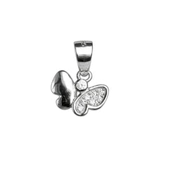 925 Sterling Silver Butterfly CZ Pendant