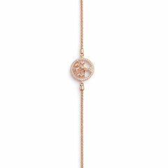 925 Sterling Silver Rose Gold Tree of Life Bracelet for Women