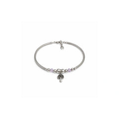 925 Sterling Silver Tree of Life Charm Bracelet with Lavender Crystal Beads