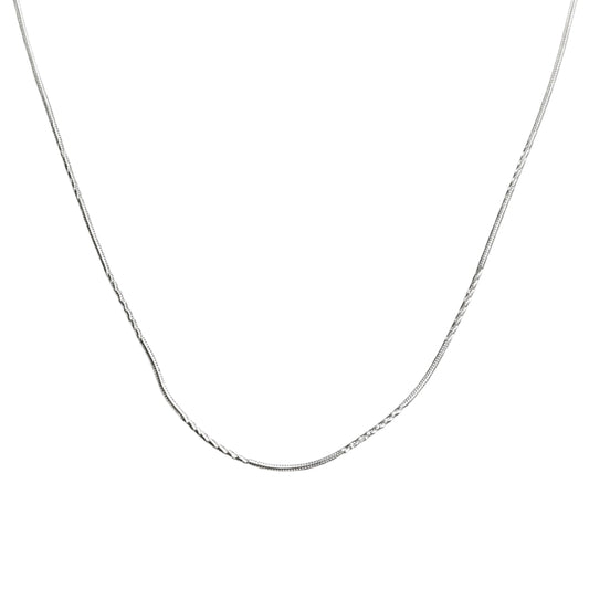 925 Sterling Silver Singapore Chain Necklace – Twisted Diamond Cut Silver Chain