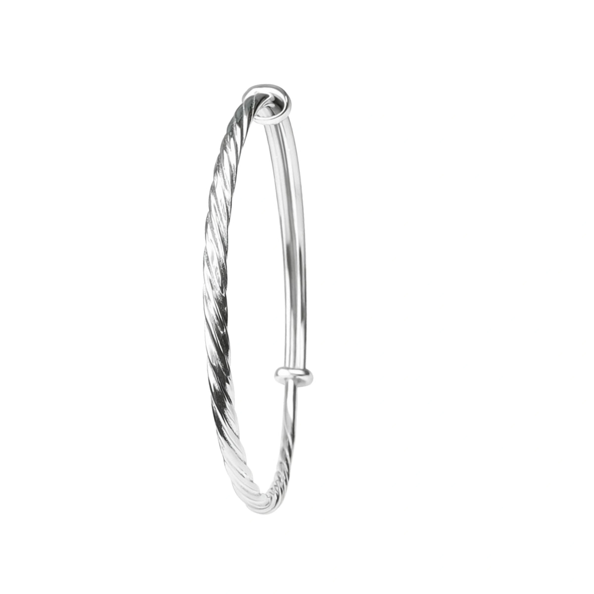 925 Sterling Silver 999 Twisted Kada Bracelet for Women
