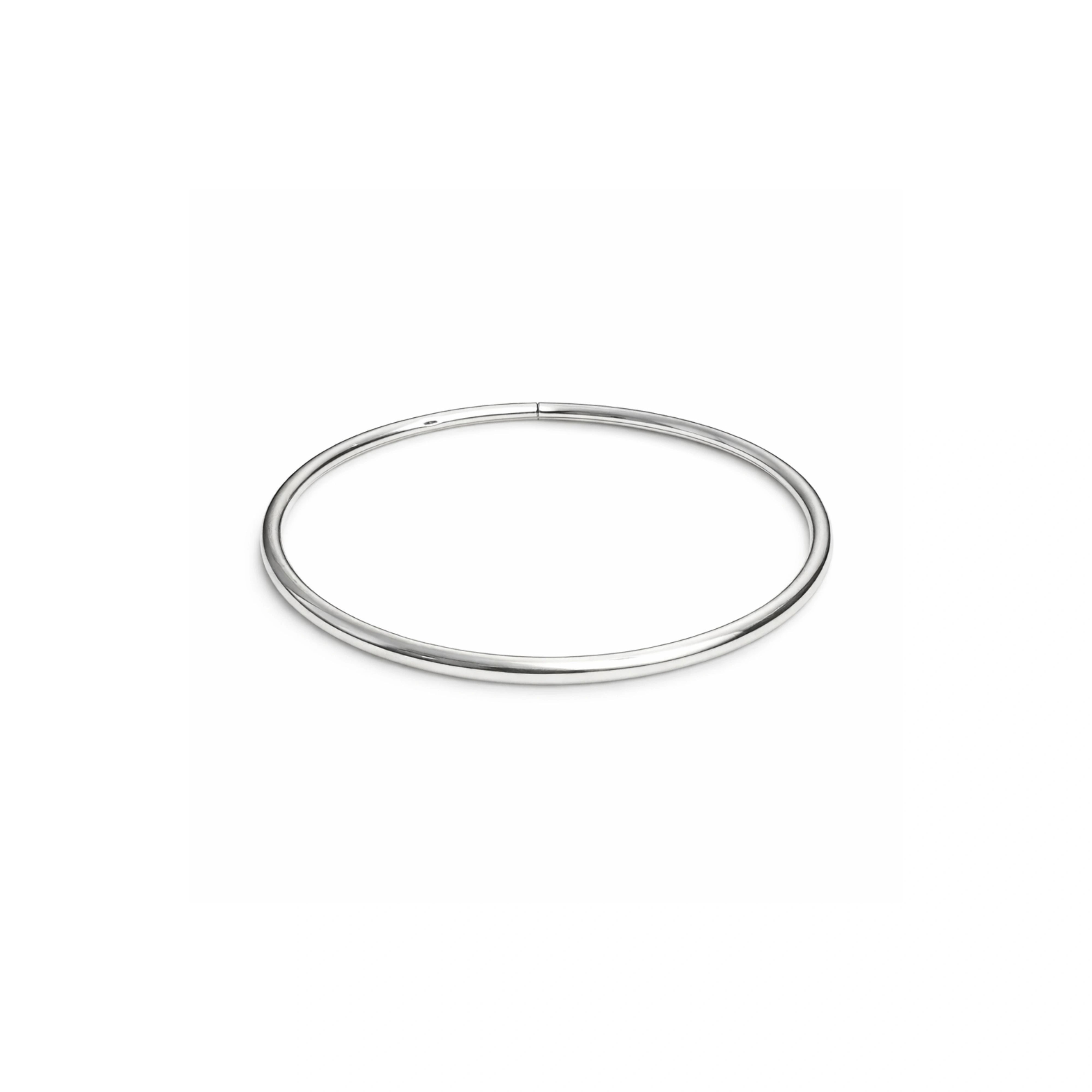 925 Sterling Silver Classic Hoop Bangle Bracelet