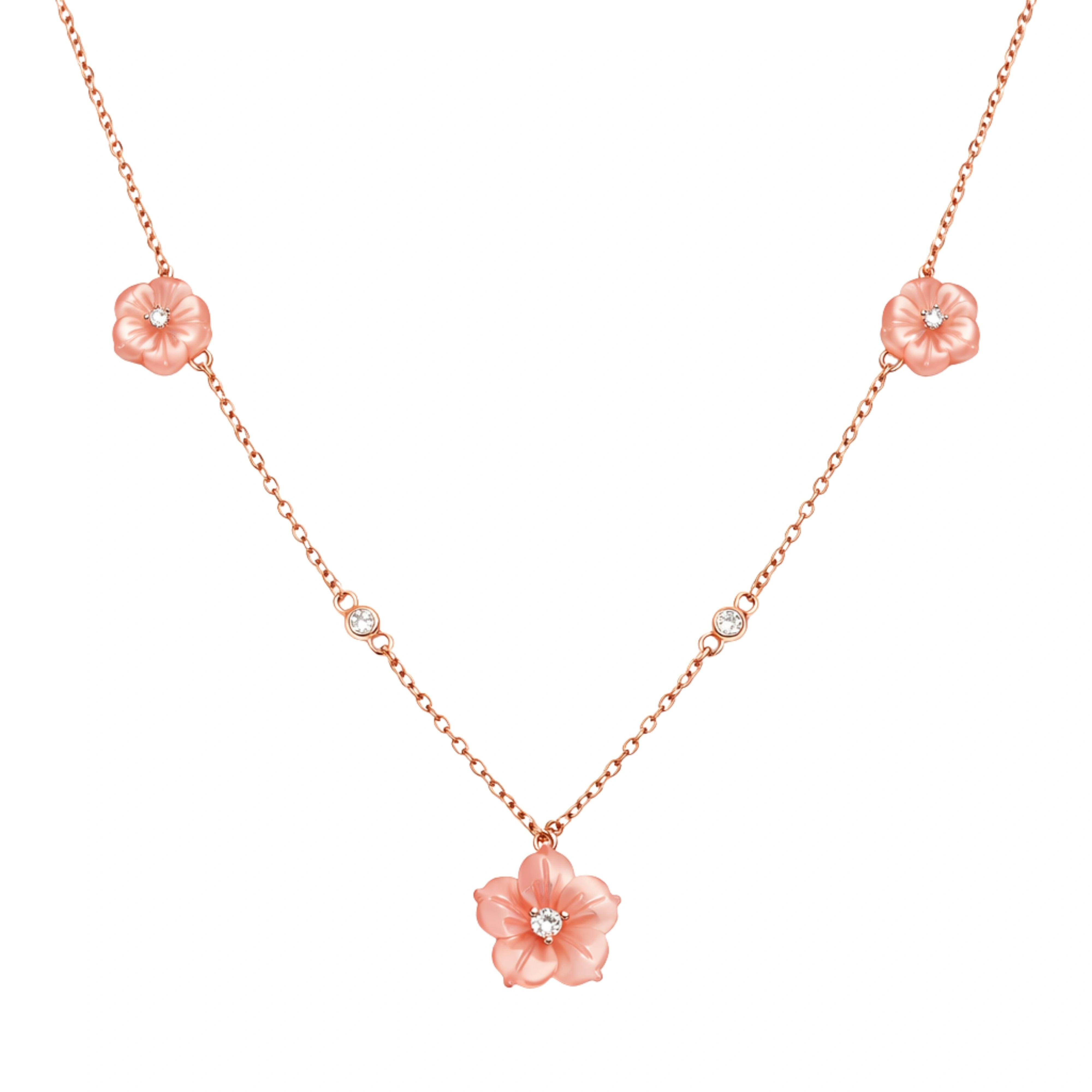 925 Sterling Silver Pink Mother of Pearl Necklace