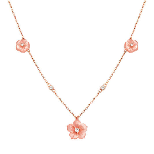 925 Sterling Silver Pink Mother of Pearl Necklace