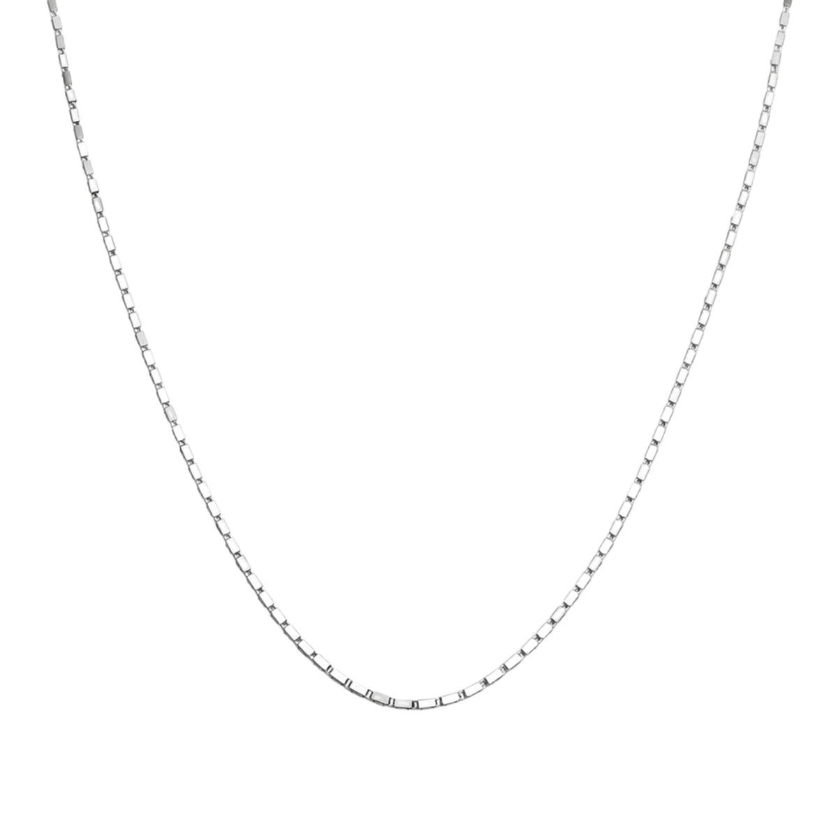 925 Sterling Silver Box Chain Necklace – Classic Square Link Silver Chain