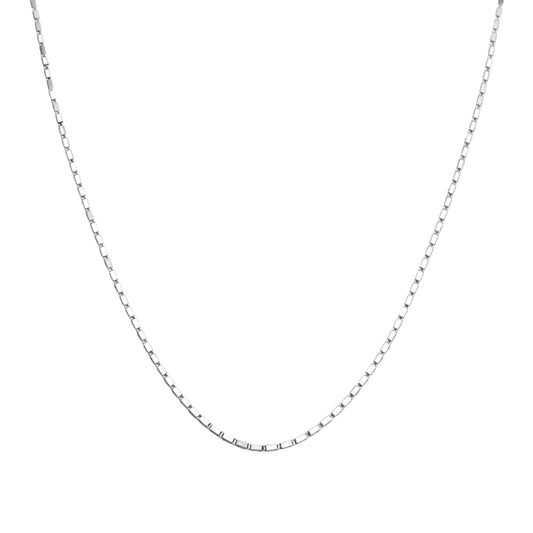 925 Sterling Silver Box Chain Necklace – Classic Square Link Silver Chain