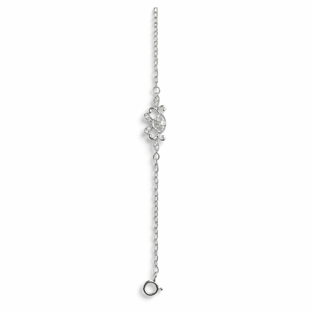 925 Sterling Silver Floral CZ Bracelet for Women