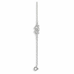 925 Sterling Silver Floral CZ Bracelet for Women