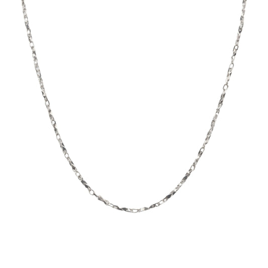 925 Sterling Silver Diamond Cut Link Chain Necklace – Sparkle Finish Silver Chain