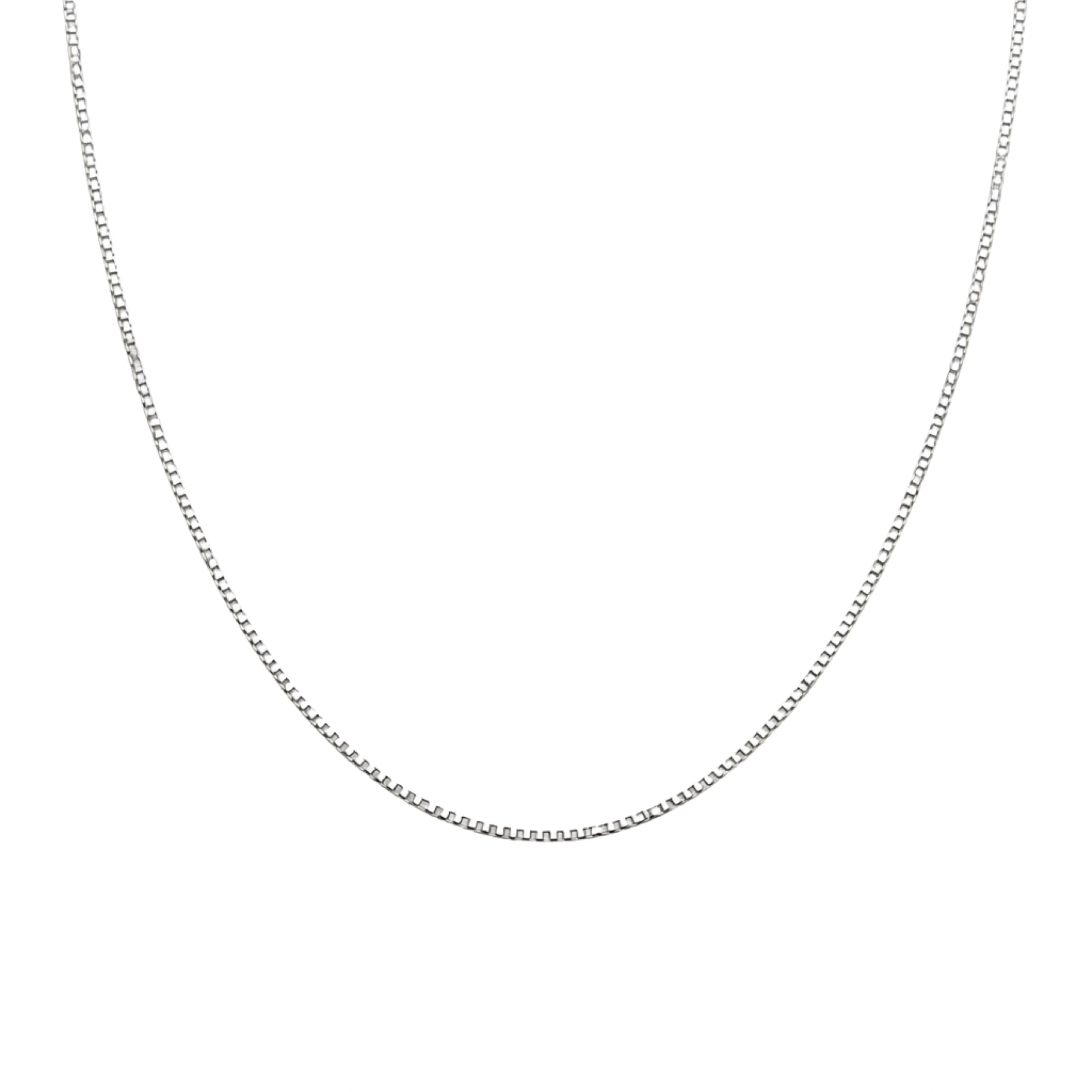 925 Sterling Silver Box Chain Necklace – Classic Square Link Silver Chain