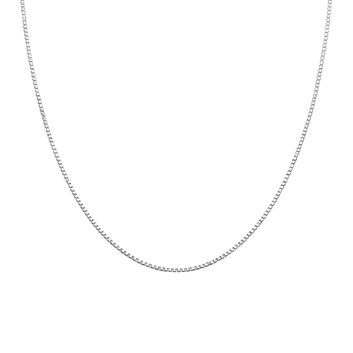 925 Sterling Silver Box Chain Necklace – Classic Square Link Silver Chain