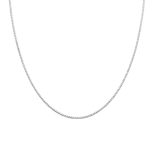 925 Sterling Silver Box Chain Necklace – Classic Square Link Silver Chain