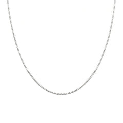 925 Sterling Silver Box Chain Necklace – Classic Square Link Silver Chain