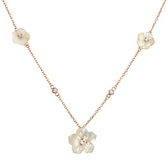 925 Sterling Silver Mother of Pearl Flower Necklace