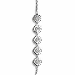 925 Sterling Silver Clover Bracelet | Minimal Floral Link Bracelet