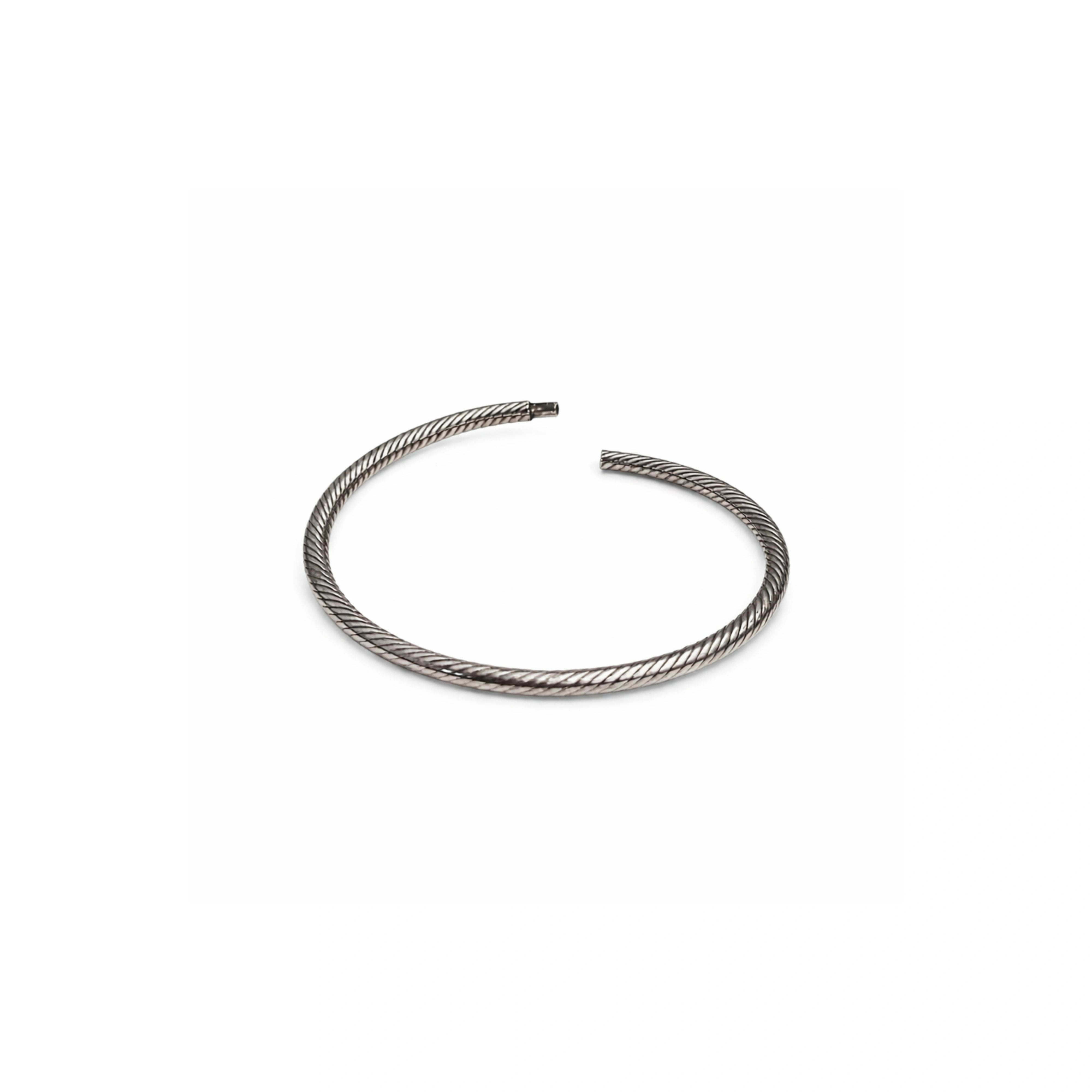925 Sterling Silver Twisted Open Bangle – Classic Rope Design Silver Kada